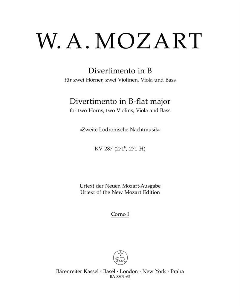 Divertimento in B-flat major - KV287 - 271b, 271 H